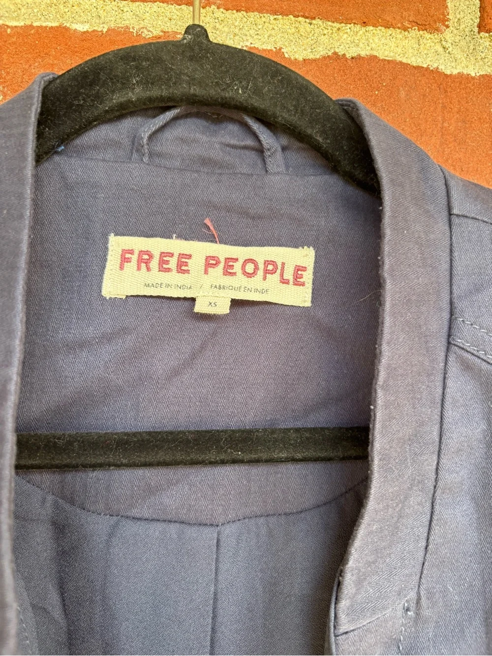Free People Ruffles Romance Jacket in Navy Military-Style